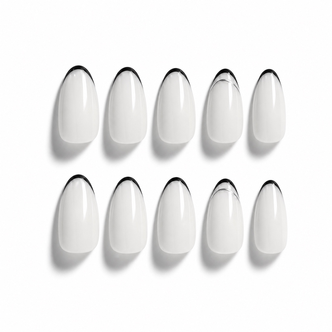 Black Line press-on nail concept